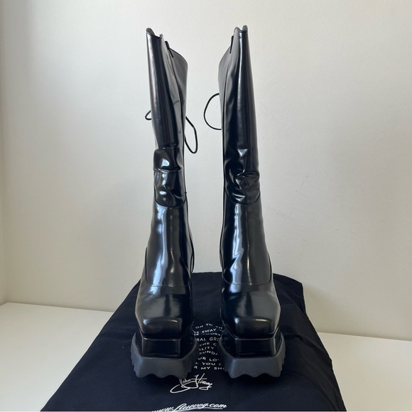 NEW John Fluevog MUNSTER MAX MAGNOLIA ZIP-UP PLATFORM TALL BOOTS Size 11 - Picture 7 of 16